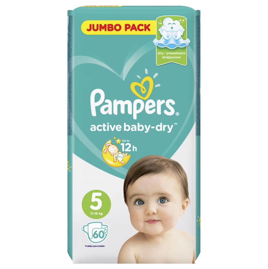 PAMPERS ACTIVE BABY 5 ( 11-16kg) 60