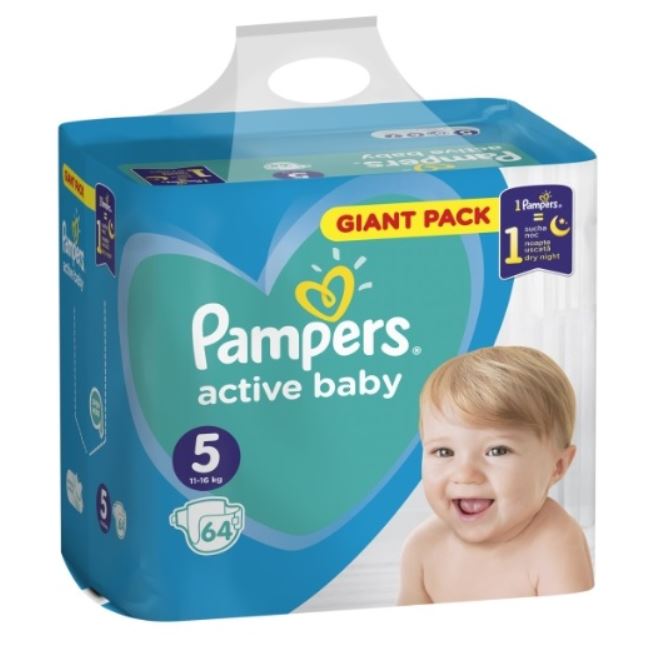 PAMPERS ACTIVE BABY 5 (11-16KG) 64