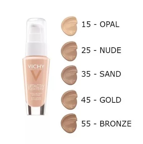VICHY LIFTACTIV FLEXTEINT ТЕЧНА ПУДРА ПРОТИВ БРЧКИ СО ЗАШТИТЕН ФАКТОР 20 БРОЈ 45 30 мл