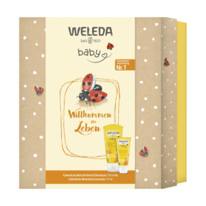 WELEDA СЕТ-WELEDA ГЕЛ ЗА ТУШИРАЊЕ ОД НЕВЕН 200 мл + WELEDA КРЕМ ОД НЕВЕН ЗА ПОДРАЧЈЕТО НА ПЕЛЕНИТЕ 75 мл