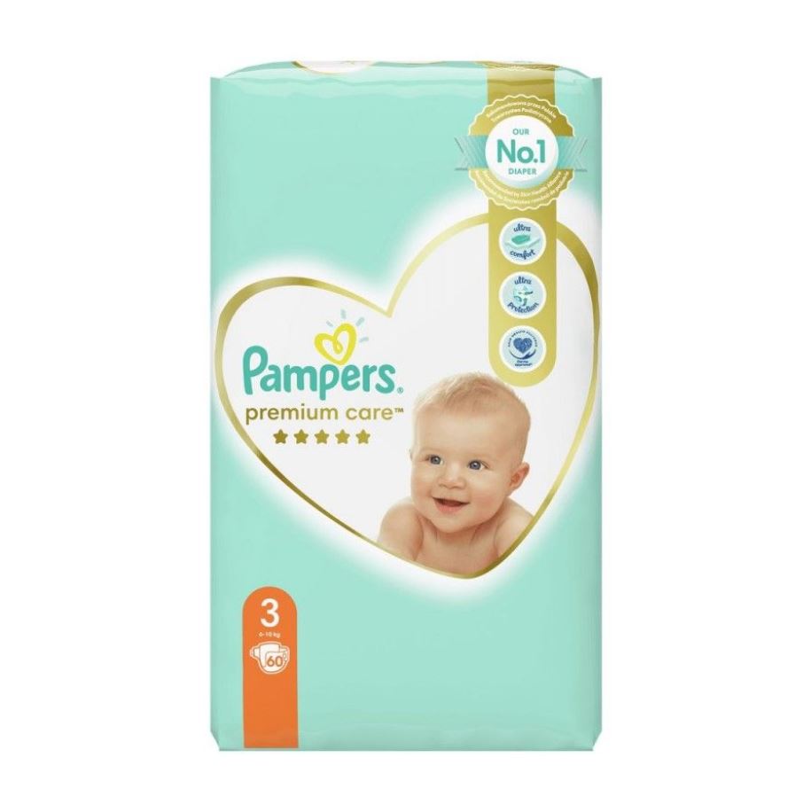 PAMPERS PREMIUM CARE 3 (4-9KG) 60