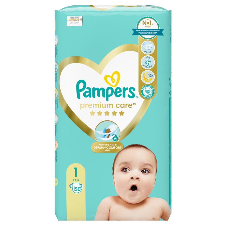 PAMPERS PREMIUM CARE 1 (2-5KG) 50