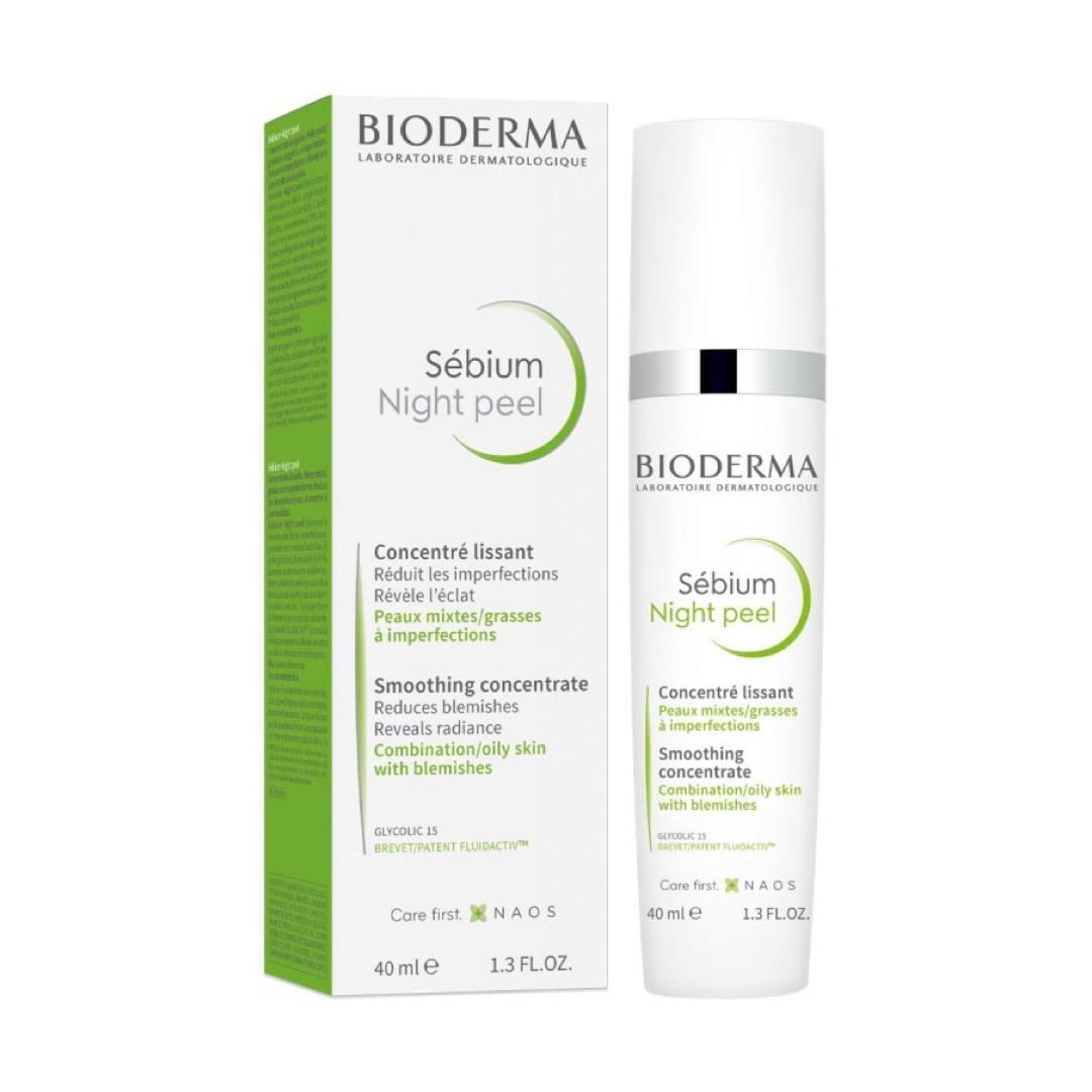 BIODERMA SEBIUM NIGHT PEEL КОНЦЕНТРАТ КОЈ ГО ИЗЕДНАЧУВА ТЕНОТ 40 мл