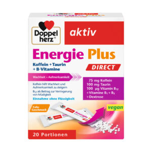 DOPPEL HERZ ENERGIE PLUS DIRECT X 20 ЌЕСИЧКИ (КОМБИНАЦИЈА НА ИЗБРАНИ Б-ВИТАМИНИ И КОФЕИН)