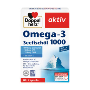 DOPPEL HERZ OMEGA 3 1000 мг РИБИНО МАСЛО СО ЕПА 180 мг + ДХА 120 мг (80 КАПСУЛИ)