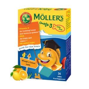 MOLLERS OMEGA-3 ГУМЕНИ РИПЧИЊА ЗА ЏВАКАЊЕ ЗА ДЕЦА СО ВКУС НА ПОРТОКАЛ И ЛИМОН (36 РИПЧИЊА)