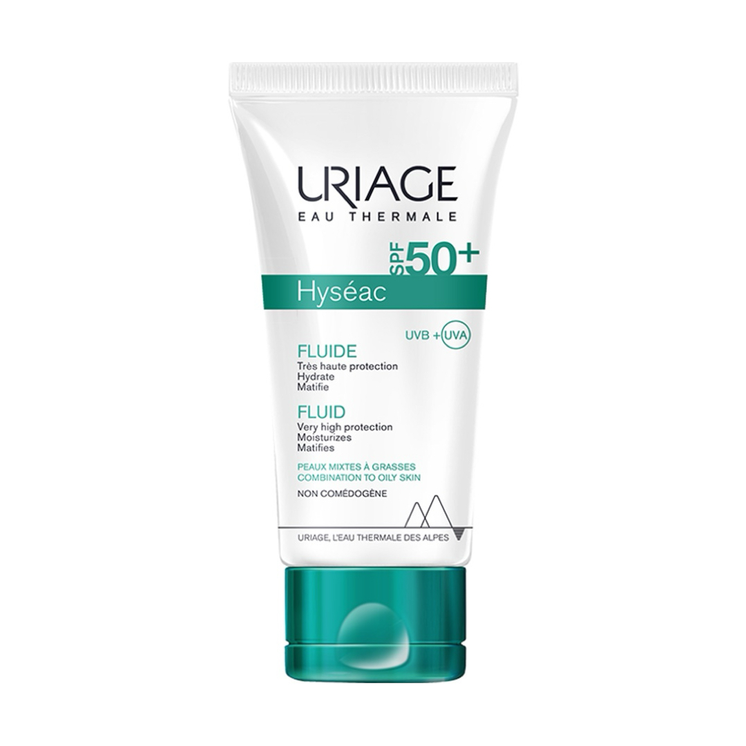 URIAGE HYSEAC ФЛУИД СО ЗАШТИТЕН ФАКТОР 50 БЕЗ МАСЛО ЗА КОМБИНИРАНА И МРСНА КОЖА 50 мл
