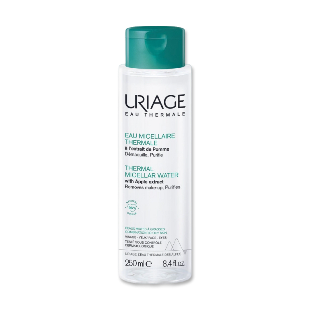 URIAGE EAU THERMALE МИЦЕЛАРНА ВОДА ЗА КОМБИНИРАНА И МАСНА КОЖА СО ЕКСТРАТ ОД ЈАБОЛКО 250 мл