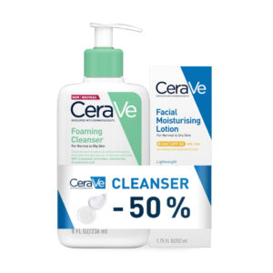 CERAVE ПЕНЛИВ ГЕЛ ЗА ЧИСТЕЊЕ ЛИЦЕ И ТЕЛО 236мл + ХИДРАТАНТЕН ЛОСИОН ЗА ЛИЦЕ СПФ 50 52мл