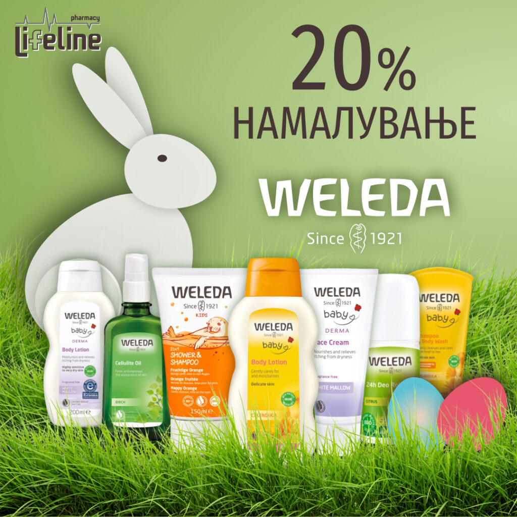 20% – ВЕЛИГДЕНСКИ ПОПУСТ НА КОЛЕКЦИЈАТА НА WELEDA